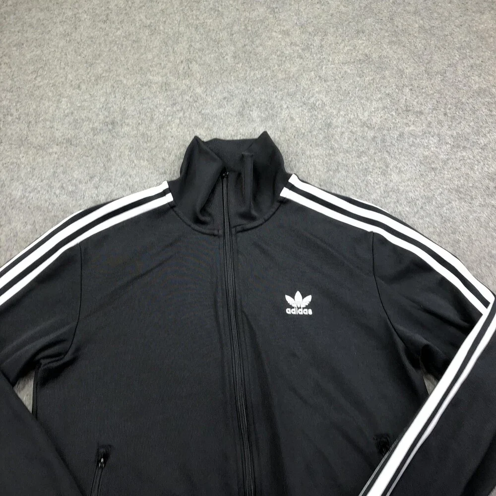 Adidas Jacket Mens Medium Black Zip Track 3 Stripe Parley Ocean Plastic Firebird